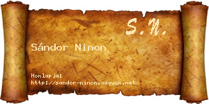 Sándor Ninon névjegykártya