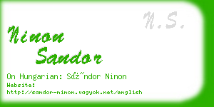 ninon sandor business card